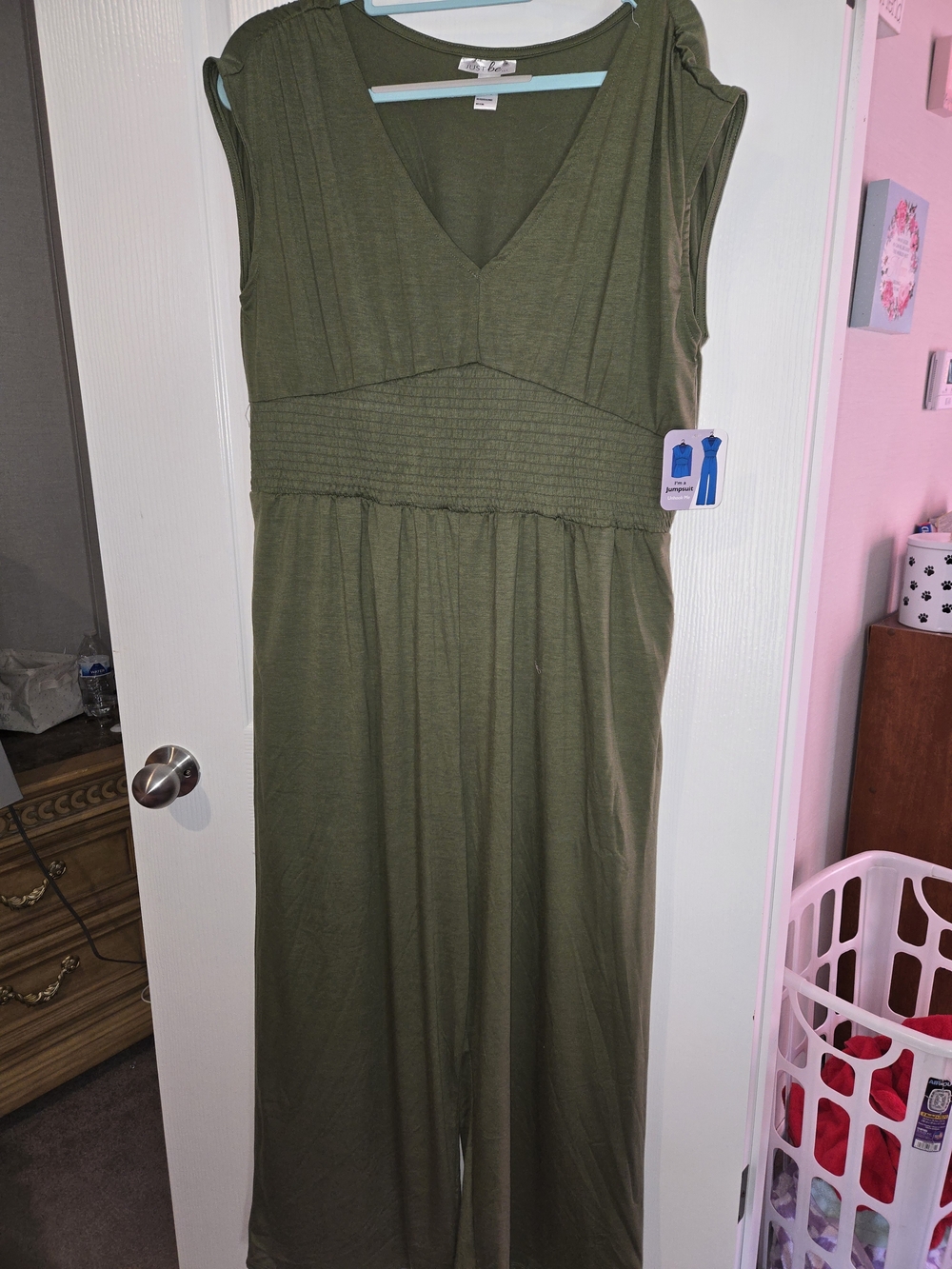 No Boundaries Olive Green jumper with V-Neck
